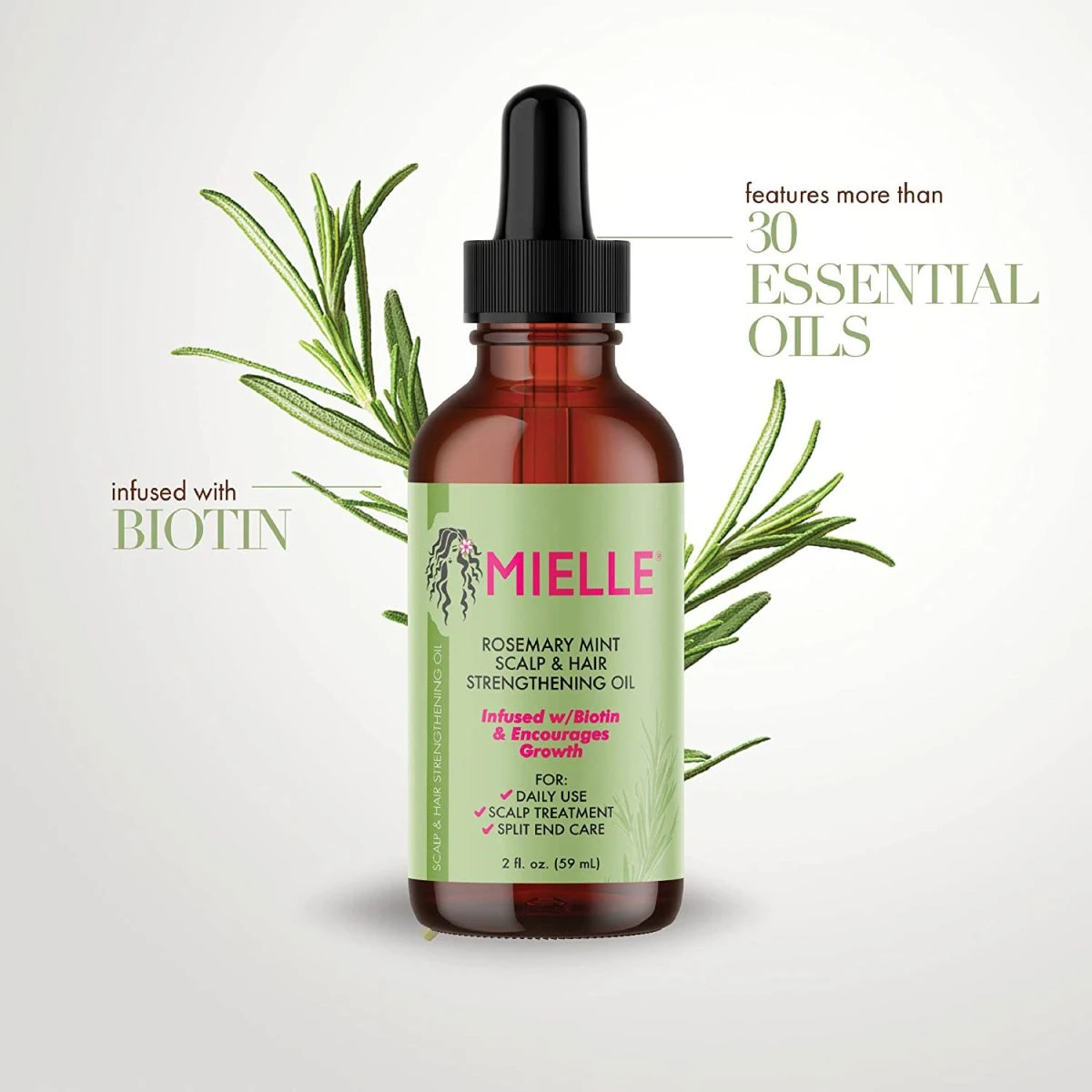 Mielle Rosemary Mint Scalp & Hair Strengthening Oil (59ml)
